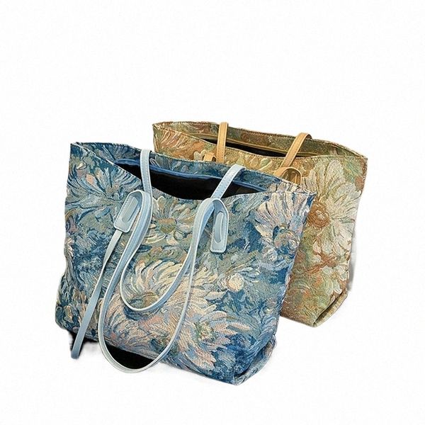 Borsa da donna a spalla singola, graffiti di pittura ad olio artistico, borse di grande capacità casual x3wl#