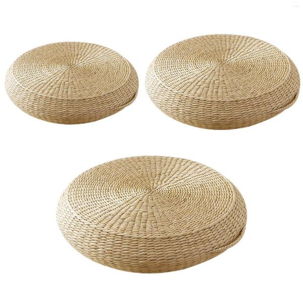 Kissen 45/50/60 cm Tatami Matte gewebter Strohhalm Runder Yoga-Kreis hochwertiger natürlicher Cattailboden S-Stuhl