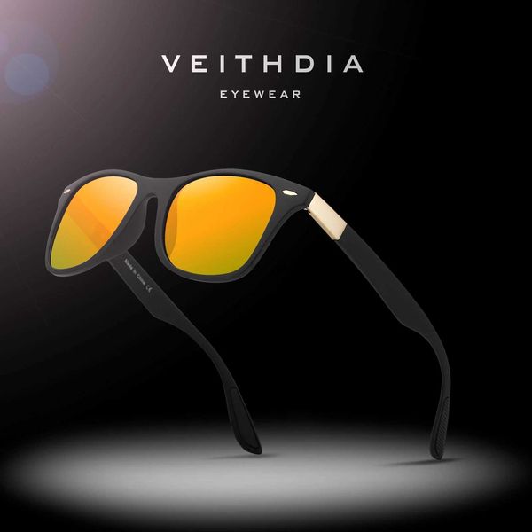 Sonnenbrille Veithdia Sonnenbrille Gradient Photochrom Unisex polarisierter Spiegellinsen Vintage Day Nacht Dual Sonnenbrille für Männer Frauen 240416