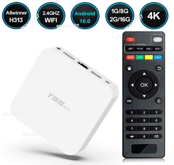 T95 Mini Android 10 Smart TV Box Allwinner H313 TVBox Media Player Quad Core 24G WiFi vs X96Q8418311