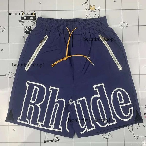 Herren -Casual -Kordel -Shorts mit Silber Reißverschluss Designer Rhode Rhudeshort Rhude Short Fitness LOSS 929