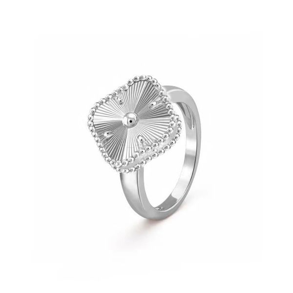Anel de designer de flores para mulheres quatro folhas trevo de sorte anéis