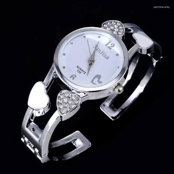 Orologi da polso da donna Women Fashion Silver Color Watch Classic Crystal in acciaio inossidabile di lusso di alta qualità Wwrristwatches Mujer Relogios