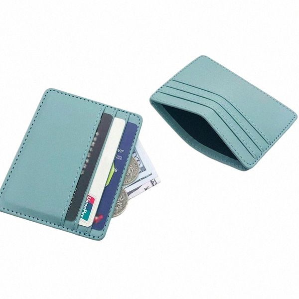 1pc PU кожаный идентификационный карт держатель Ultra Thin Bank Credit Card Box Multi Slot Slim Card Case Wallet Women Men Men Busin Cover T9by#