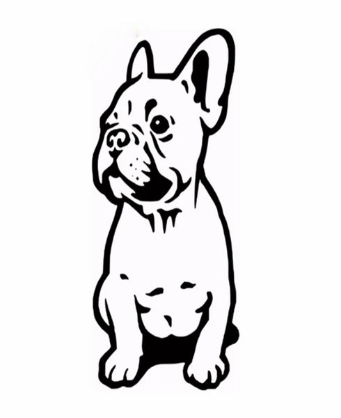 147 cm französischer Bulldog -Hundewagen Aufkleber Vinyl Cars Decal Custom Fenstertür Wandwagen Kranker Schwarzsilber CA10249688546