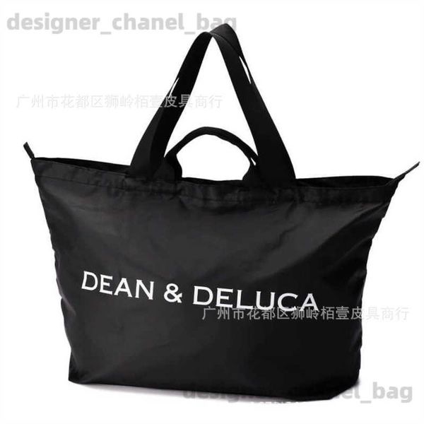 Umhängetaschen Neue japanische Dekanin Deluca Black Storage Gepäckbeutel mit großer Kapazität Outdoor faltbar eine Schulterhandtasche T240416