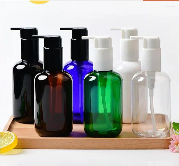 Depolama Şişeleri 200ml Plastik Pet Şişesi Pompası Losyon/Emülsiyon/Temel/Serum/Şampuan Özü Toner Sıvı Cilt Bakımı Kozmetik Paketleme