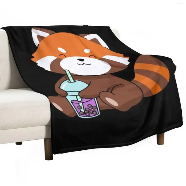 Одеяла пузырный чай подарок девочки красная панда боба бросает одеяло для кровать кровать одеяло