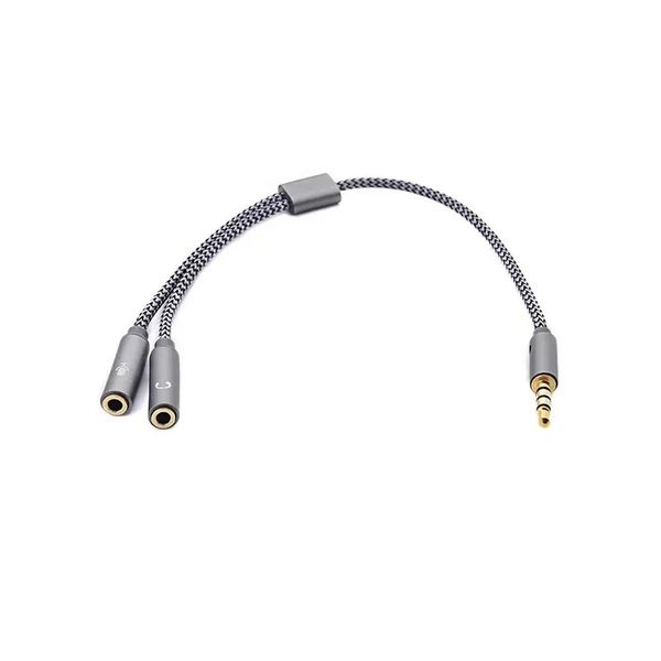 2024 2 em 1 Cabo de divisor de áudio para tomada de computador 3,5 mm 1 masculino a 2 fêmea y fêmea y Splitter Aux Headset Splitter Adapter Cables para