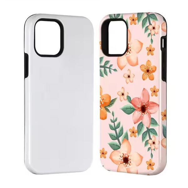 3D -сублимация пустого мобильного телефона для iPhone 15 Cail 2 в 1 Custom Mobile Cover iPhone 15 Plus Case