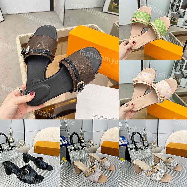 Tasarımcı Sandalet Kadın Terlik Sallar Topuklu Deri Sandal Lake Deri Slingback Terlik Düğün Partisi Yüksek Topuklu 35-42