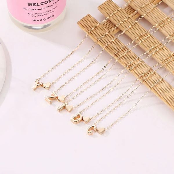 2024 Fashion Tiny Heart Diepy Neckace Primola Oro Silver Color Letter Nome Collane per girocollo per donne Gioielli a ciondolo GiftQ5