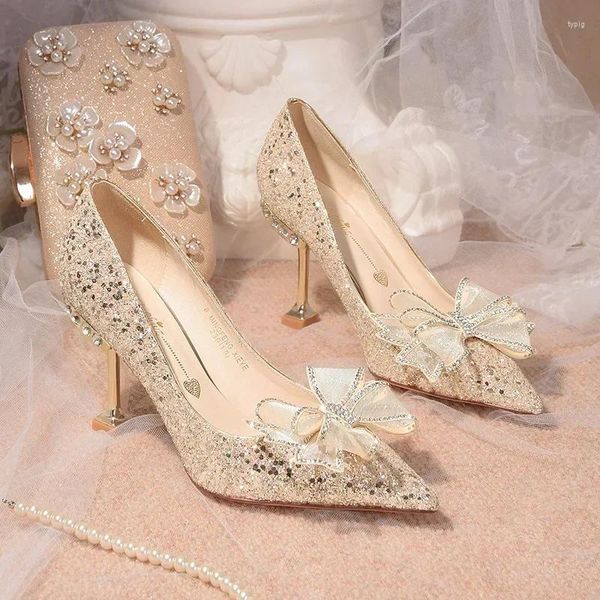 Scarpe eleganti da donna con tacchi alti papillettestri sexy da donna sexy da wedding party wok craietto 2024