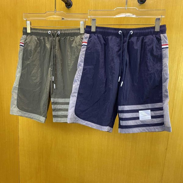 Летний модный бренд быстро сушил пляжные брюки для мужчин с четырьмя барами сплайсинг легкие и дышащие повседневные мужские шорты Модные шорты