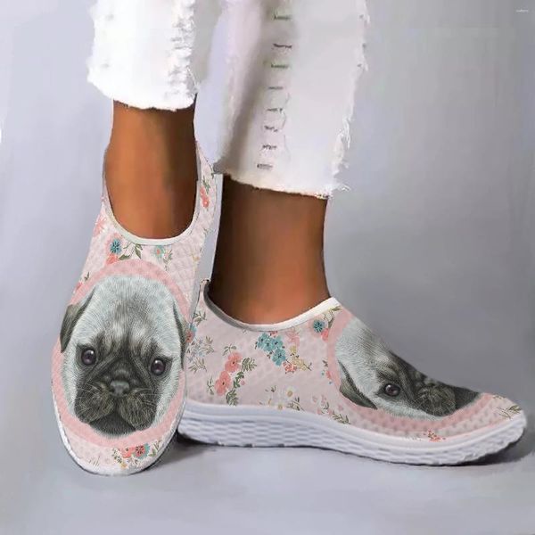 Sapatos casuais instantarts Terrier de fronteira cinza Floral Print Floral