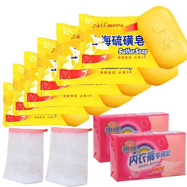 Pacchetto di sapone per api da sapone a mano da 6 pacchetti Shanghai Solphur Sintea con una biancheria da biancheria biancheria bianche da 2 pacchi per la famiglia Usa 240416