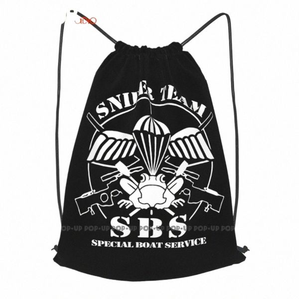 SBS Special Boat Service UK Britische Armee SAS Special Forces Scharfschütze Draw String Rucksack Neue Sporttasche 01ZC#