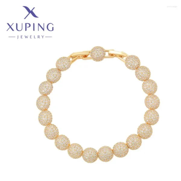 Pulseiras de link xuping jóias da moda requintada elegante feminina colorida de ouro de ouro de Natal Presentes de meninas x000027119