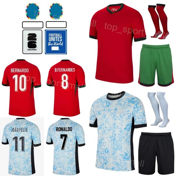 2024 2025 Euro Cup Men Kids 8 Fernandes Soccer Jersey 17 BRUMA 4 Silva 3 Pepe Nunes Ramos Leao 7 Ronaldo 10 Bernardo Pereira Football Kits National Team Putaoya