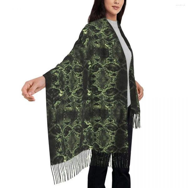Schals warmer Schal wintergrüner Schlangenhautschals und Wickle Fun Animal Print Custom Bandana Lady Y2K Cooler Kopf