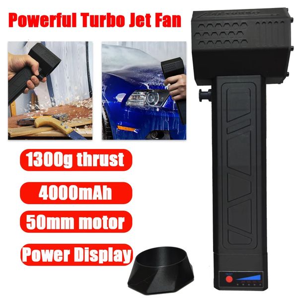 Ventilador de jato turbo motor de alta potência embutido 4000mAh Bateria de lítio de 50 mm Motor de mão-de-pincel de mão de mão violenta Mini Turbo Jet Fan 240401