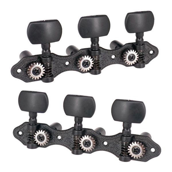 Gitarre 2 Stücke Open Gear Gitarren -Tuning Pegs Black Folk Guitar Tuner Machine Heads