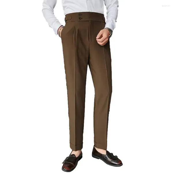 Мужские костюмы мужчин весна лето бизнес -формальные штаны твердые повседневные корейские стройные костюмы 2024 Мужские свадебные брюки Большой размер 34