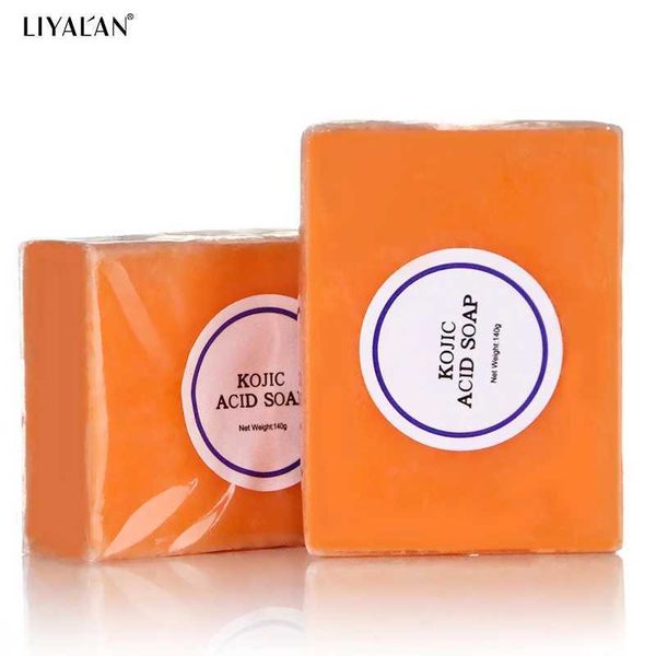 Sabonete artesanal 2pcs kojic soop cleho iluminação clareamento clarear manchas escuras de limpeza facial de acne hidratante Sabon de banho liso de banho 240416