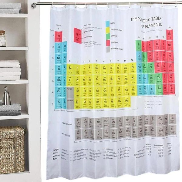Tende da doccia Curta tavola periodica |Designer per bagno di chimica in tessuto impermeabile a