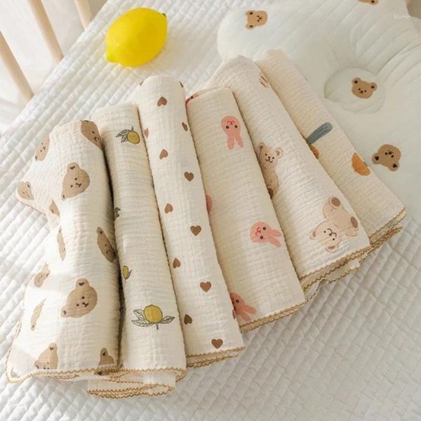 Decken Musselin Baumwollbaby Swaddle Decke Mehrzweckleichter Atmungsverpackung Tuch geborenem Empfang