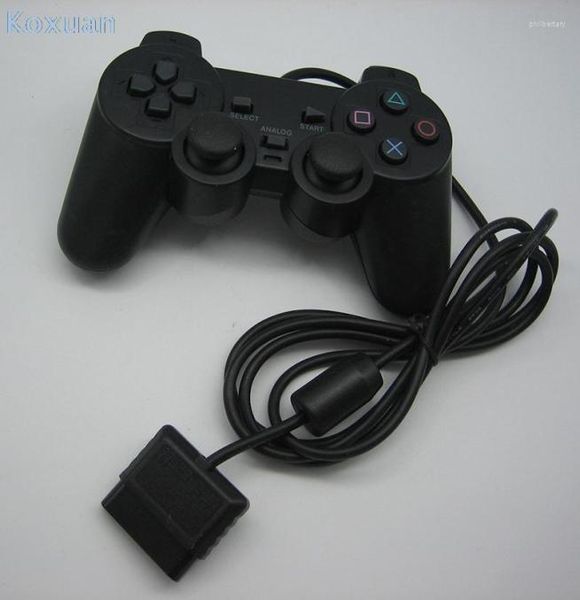 Controladores de jogo 1 Controlador para PS2 com fio gamepad joypad original 2 psx ps pcs preto whole9222022