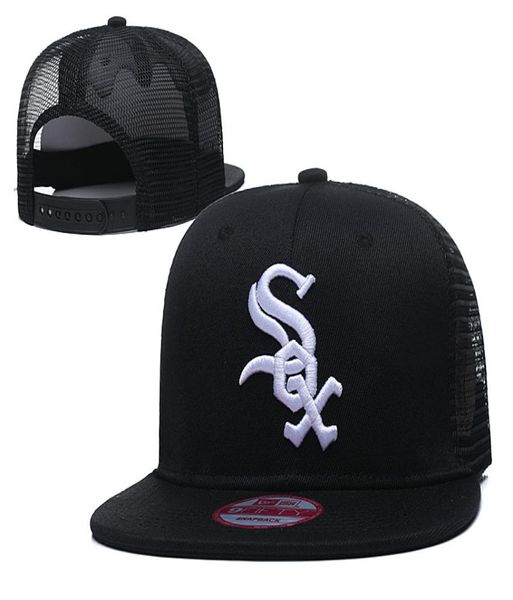 2020 Sports Sunhat Headwear Chicago Snapback Caps All Team White Sox Mesh Black Baseball Ball Регулируемые Snapbacks Высококачественные SP4004119