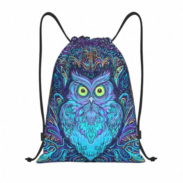 Owl Mandala Bolsa de Casa dos Praços Mulheres Menino Menina Esportiva Dobrável SACKPACK TREINAMENTO DE ANIMALMENTE MACACKS J3EZ#