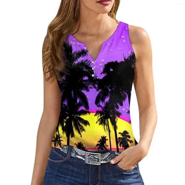 Frauen T -Shirts 2024 Damen Tank Top v Hals Basic Hawaii lässige Tops fließende Sommerhülsen und tiefe Seitengeschnitten für Frauen Ropa -Ästhetik