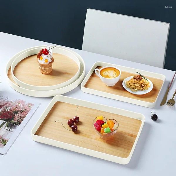 Тарелки сухофруктные фрукты дома кухня офис декоративная тарелка японская деревянная поднос круглый чай с закуски десерт