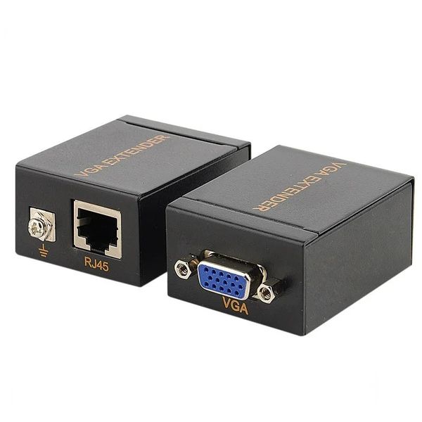 Новый 1 пара пары передатчика VGA на RJ45 Extender Repeater от CAT5E/6 до 60 м VGA UTP для компьютерного проектора для ноутбука PC для PC Repeater VGA Repeater