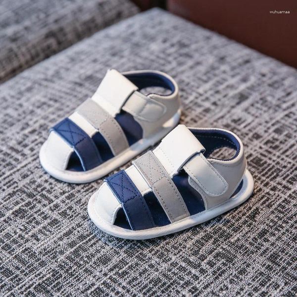 İlk yürüyüşçüler moda doğumlu bebek bebek kız kız ayakkabısı pu deri yürümeye başlayan çocuk yaz sandaletleri yumuşak taban kaymaz yürüteç 0-18m