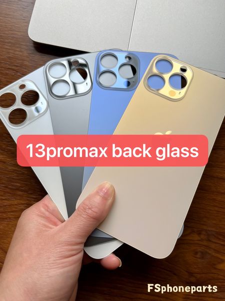 Ometti di telefono cellulare in vetro OEM Big Hole per iPhone 13 13 Mini 13 Pro Max Battery Cover Cover Cover con adesivo adesivo
