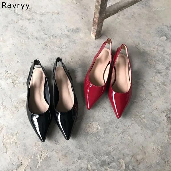 Повседневная обувь женщина в стиле ретро патентная кожа красные черные квартиры заостренные пальцы на ногах.