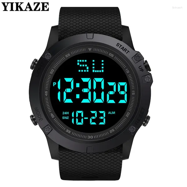 Relógios de punho Yikaze Sports Men's Sports Digital Watches Big Dial Multifuncional Água Sport Military Sport Watch Electronic Watch for Man Kids