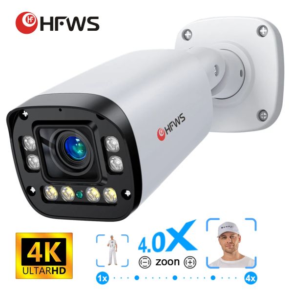 Sistema 4K 8MP Auto Focus Poe IP Câmera AI Detecção de rosto Face Câmeras de vigilância de vídeo humanóides Câmera de segurança doméstica CECTV Outdoor CCTV