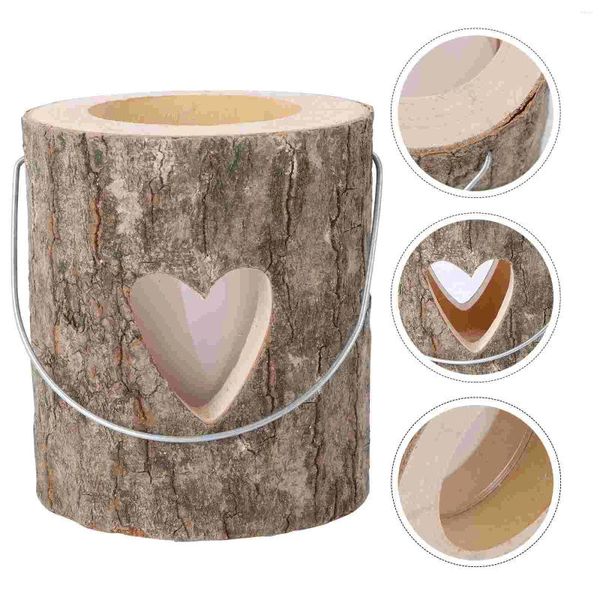 Portacandele supporto in legno di legno di allevamento di matrimoni candelattiera rustico fulcro centesimo tazza di cuore di San Valentino arredamento votivo