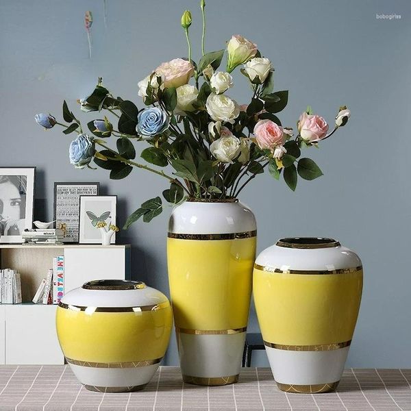 Vasen Luxuskeramik große nordische getrocknete Blumen Ästhetische Ikebana Wazony DeKoracyjne Home Dekoration Accessoires yy50HP