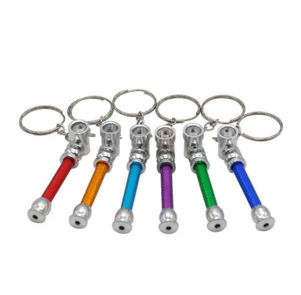 Creative Smoking Keychain Pipe Styles Acessórios para fumantes Tobacco Mini Metal Smoking Pipe Presente Misto Colors9210960