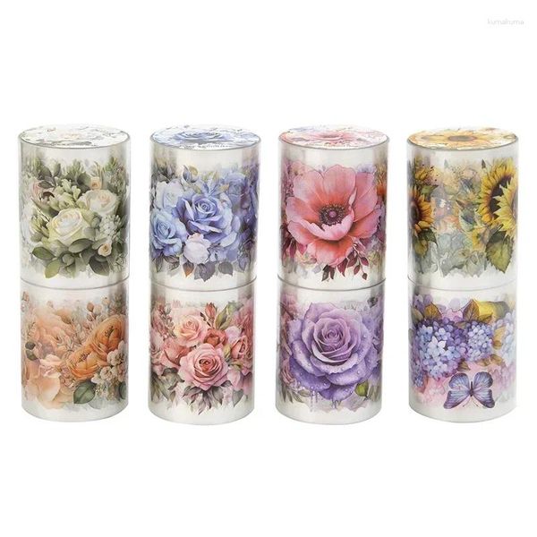 Principal de presente 1Roll 2m Fita Met the Sea Flowers Plant Diy Material Decoração Manual de pet Package Tag Scrapbooking 50mm 50mm