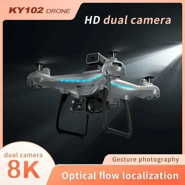 Дроны KY102 Drone 8K Professional HD Двойная камера аэрофотоснимка Аэрофотоснимка У избетания Оптическая четырех осевая игрушка Aerocraft 240417