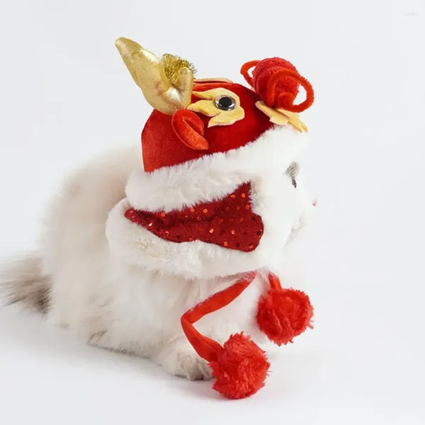 Vestuário de vestuário de cachorro dragão de desenho animado de pet-tear para férias festivas vestidos de fantasia fofa cães gatos cães cães