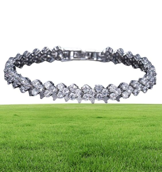 18K White Gold Plated Zirconia Tennis Bracelet Diamond Manth Chain For Men Women Heart Love Crystal Bracelets Bangle Lover Gift Val4605992