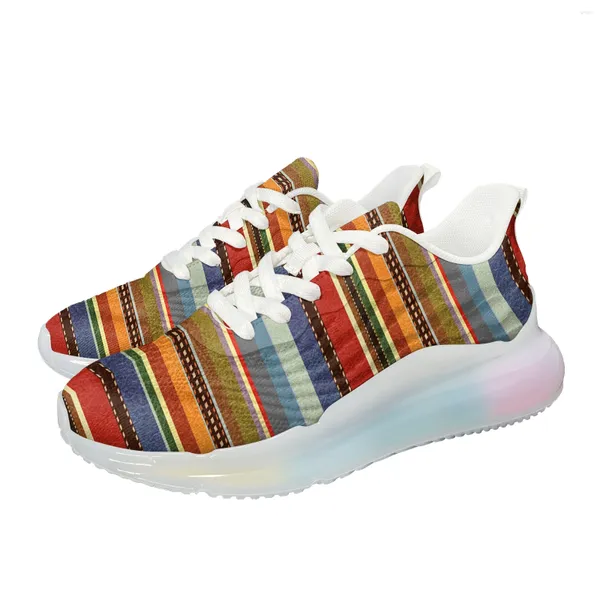 Lässige Schuhe Instantarts vertikale Streifen farbenfrohe Muster Polka Dot Frauen personalisierte Outdoor -Sport -Zapatos
