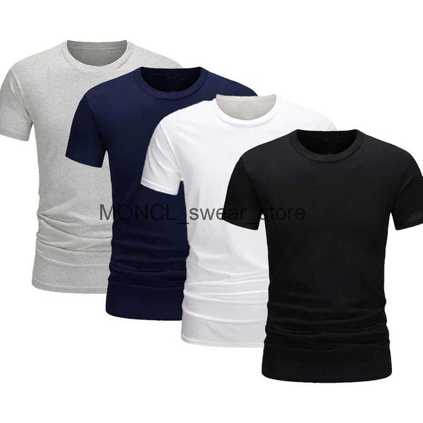 T-shirt maschile Maglietta da uomo estate in cotone solido Colore solido Spedante Sport Sports Aurora unisex Street Clothing O-Neck Top H240416